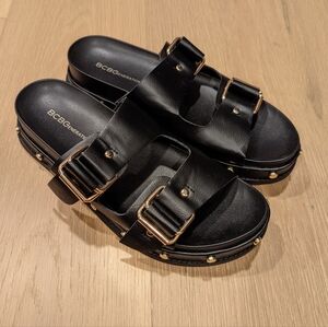 BCBGeneration Black Slide Sandals